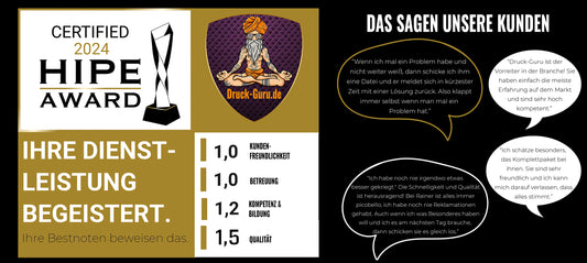 Hipe-Award Auszeichnung für Druck-Guru.de
