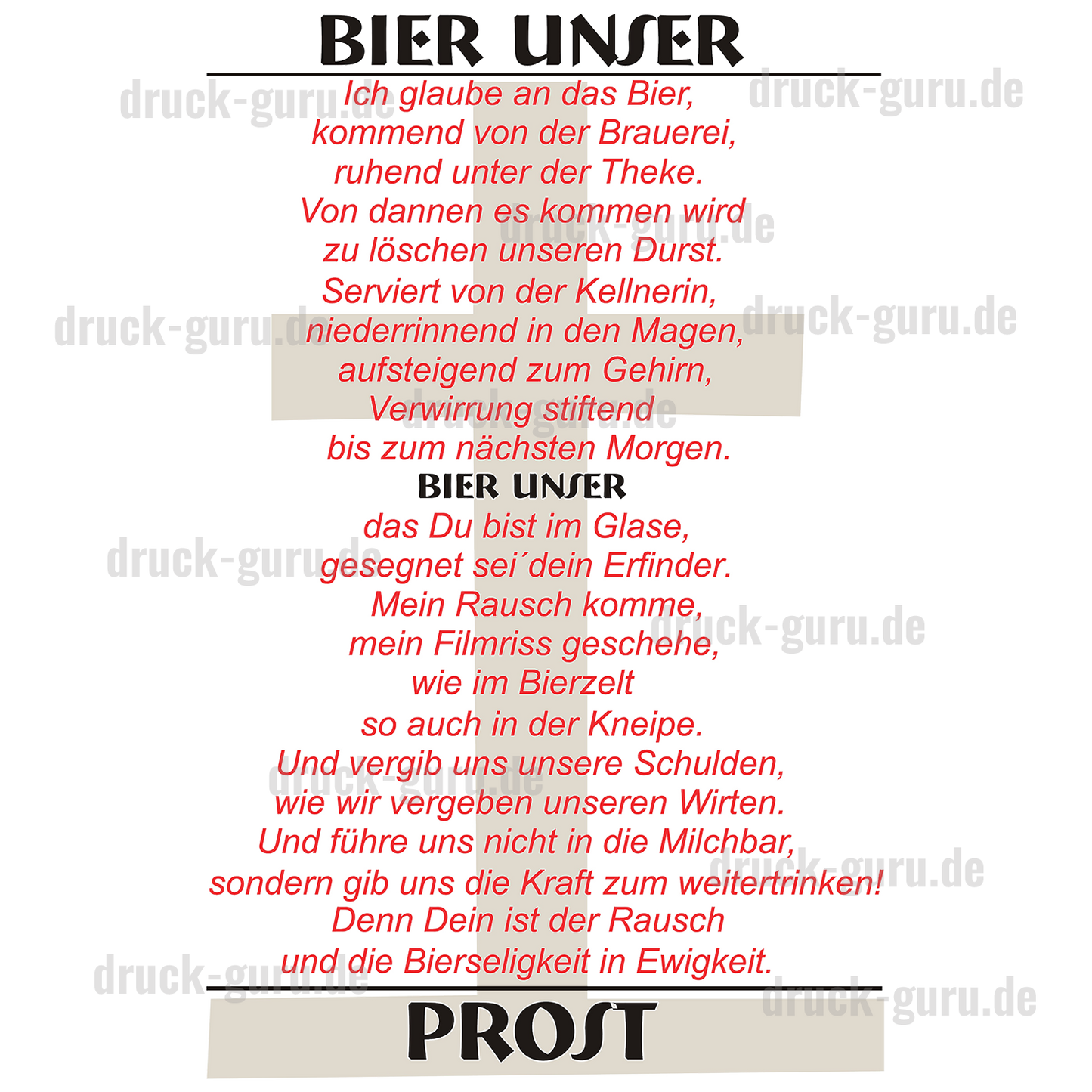 Bügelbild "Bier unser I" druck-guru