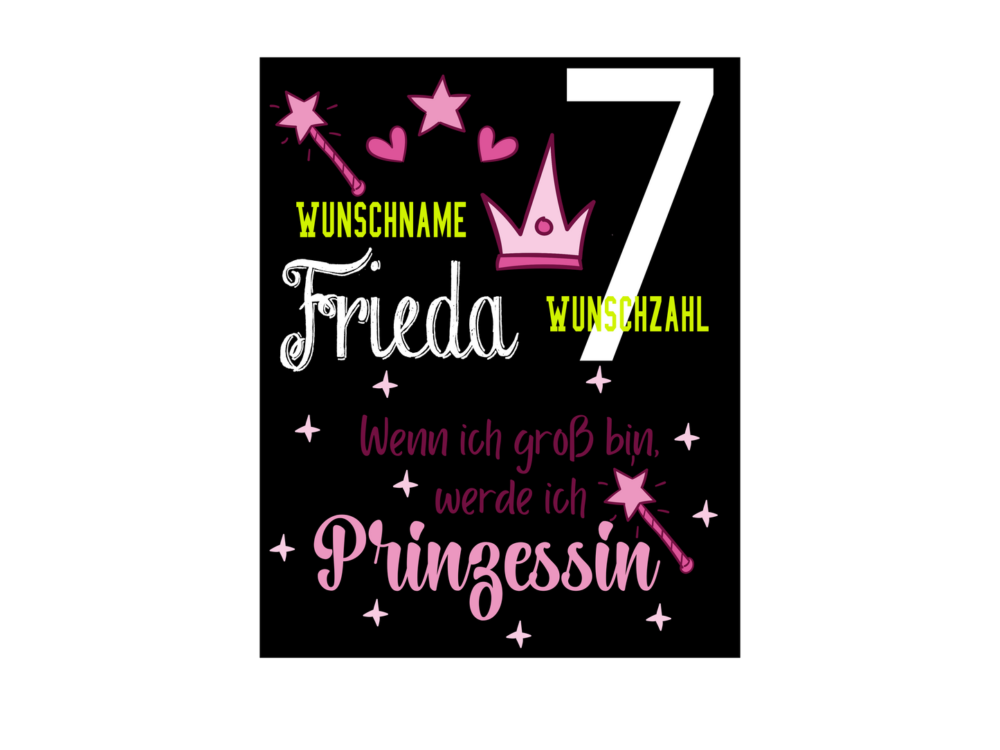 Bügelbild DTF-Transfer Kindergeburtstag |Prinzessin| druck-guru