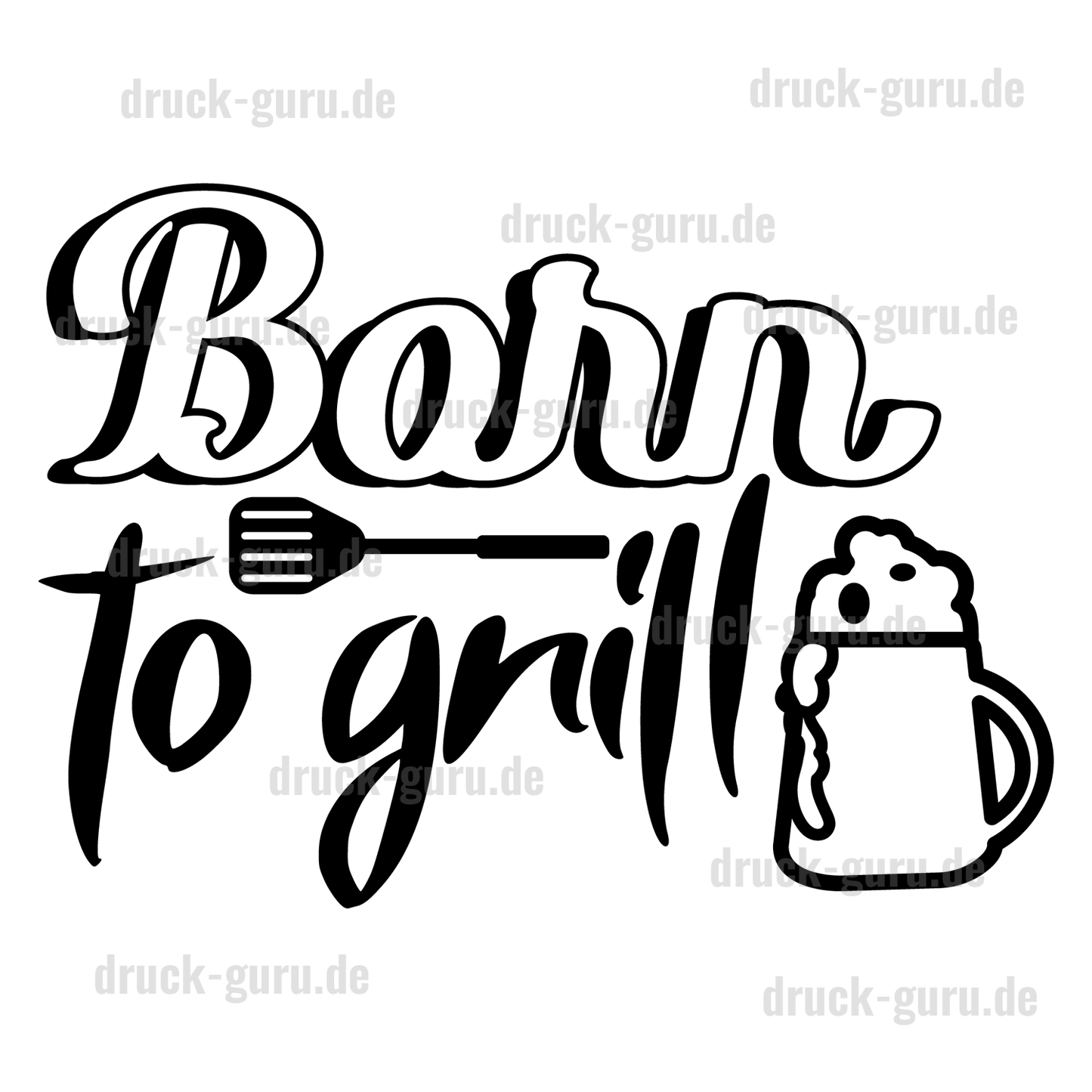 Bügelbild Born to grill" druck-guru