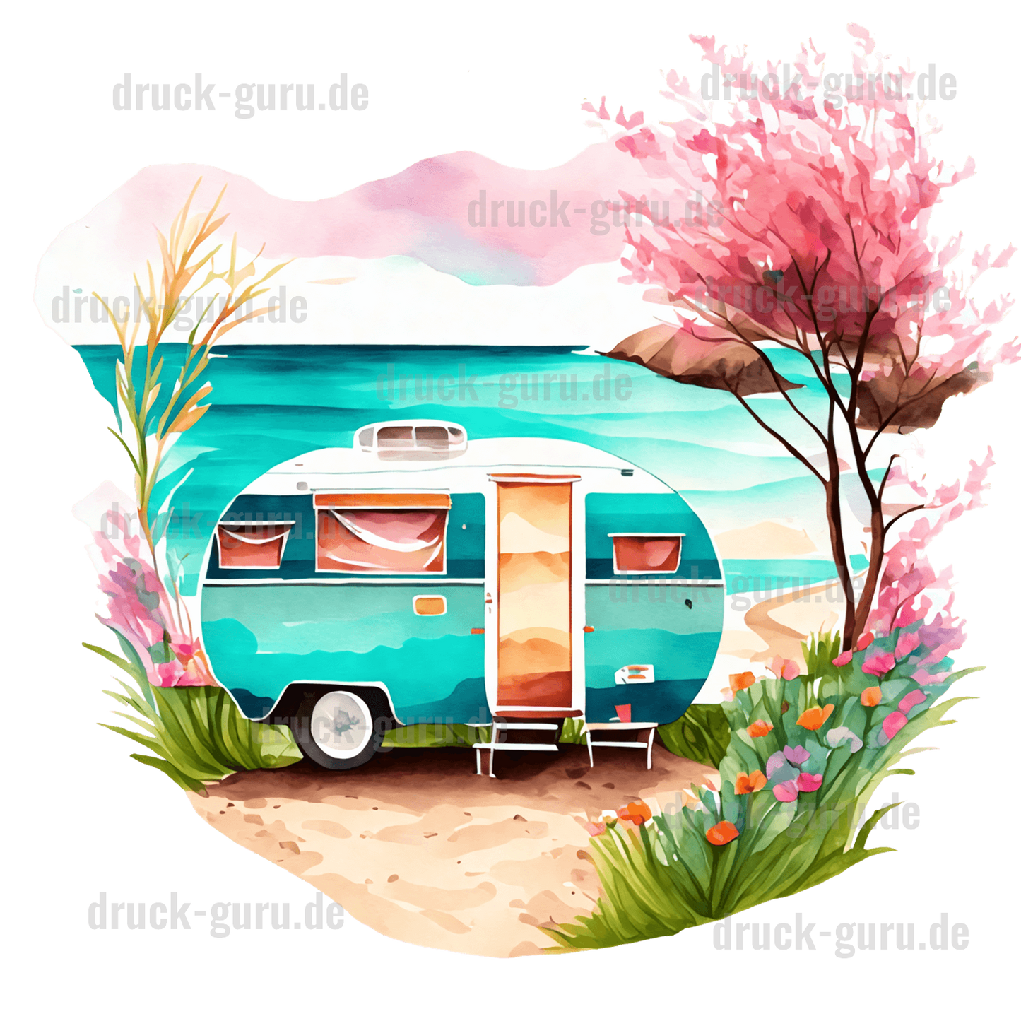 Bügelbild "CAMPING" druck-guru