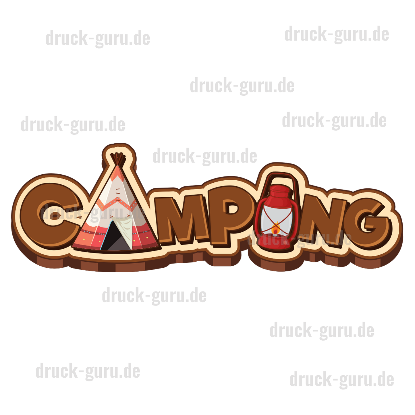 Bügelbild "Camping Schriftzug" druck-guru