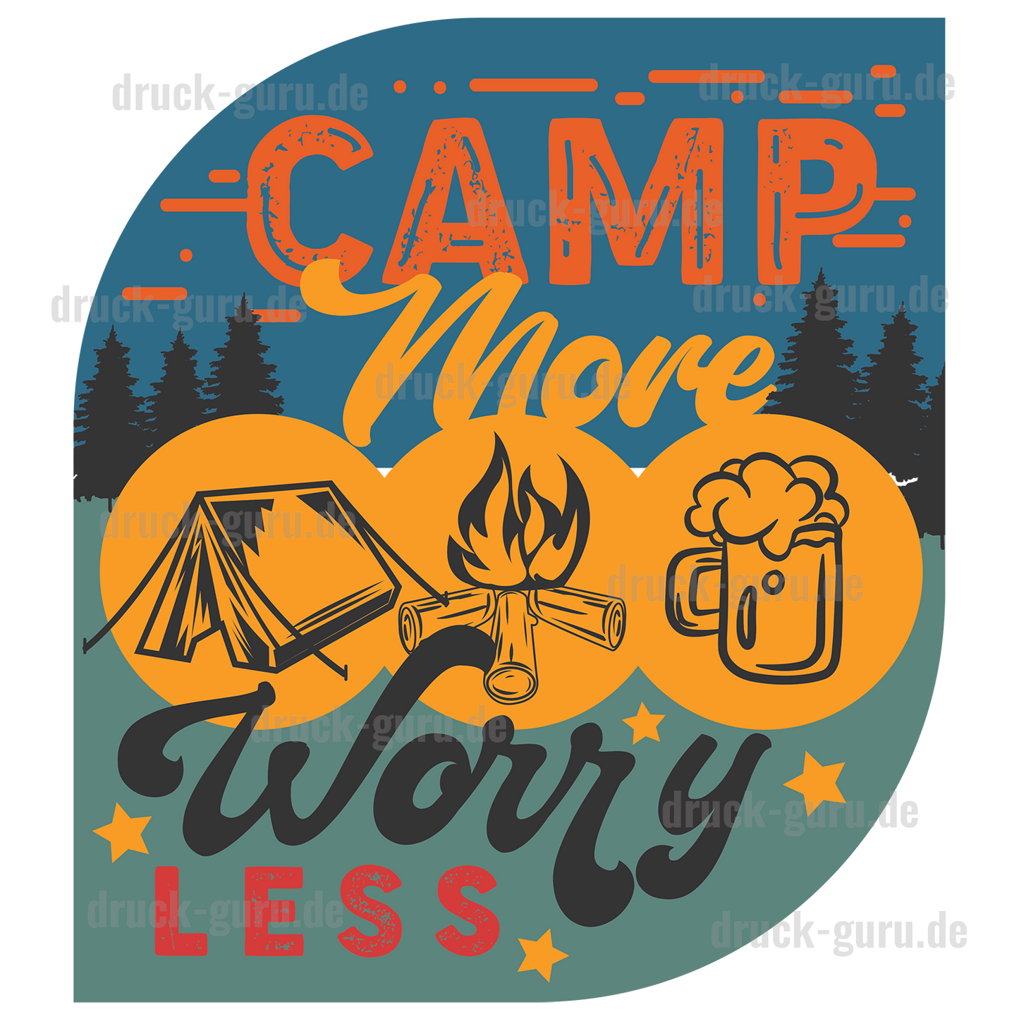 Bügelbild "Camp More" druck-guru