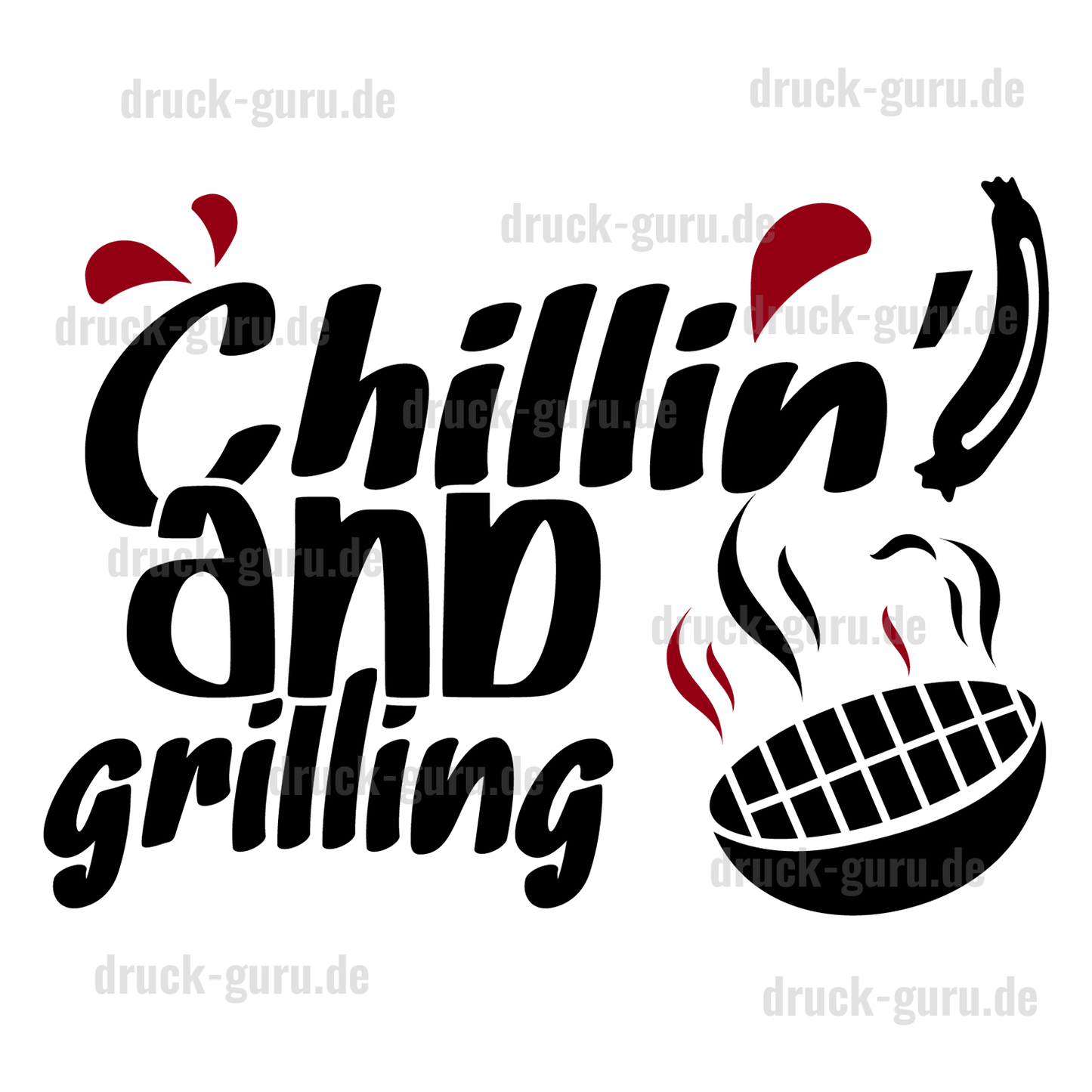 Bügelbild "Chillen und Grillen" druck-guru