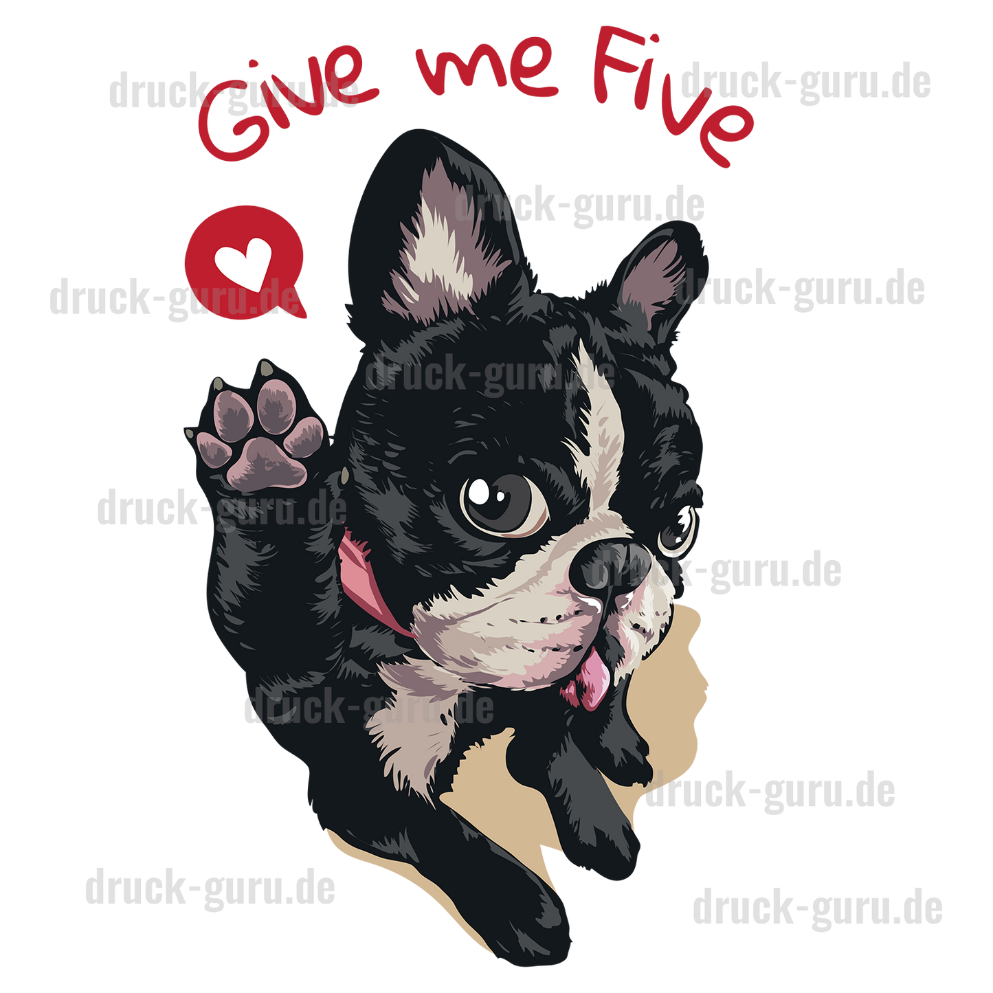 Bügelbild "Give me five" druck-guru
