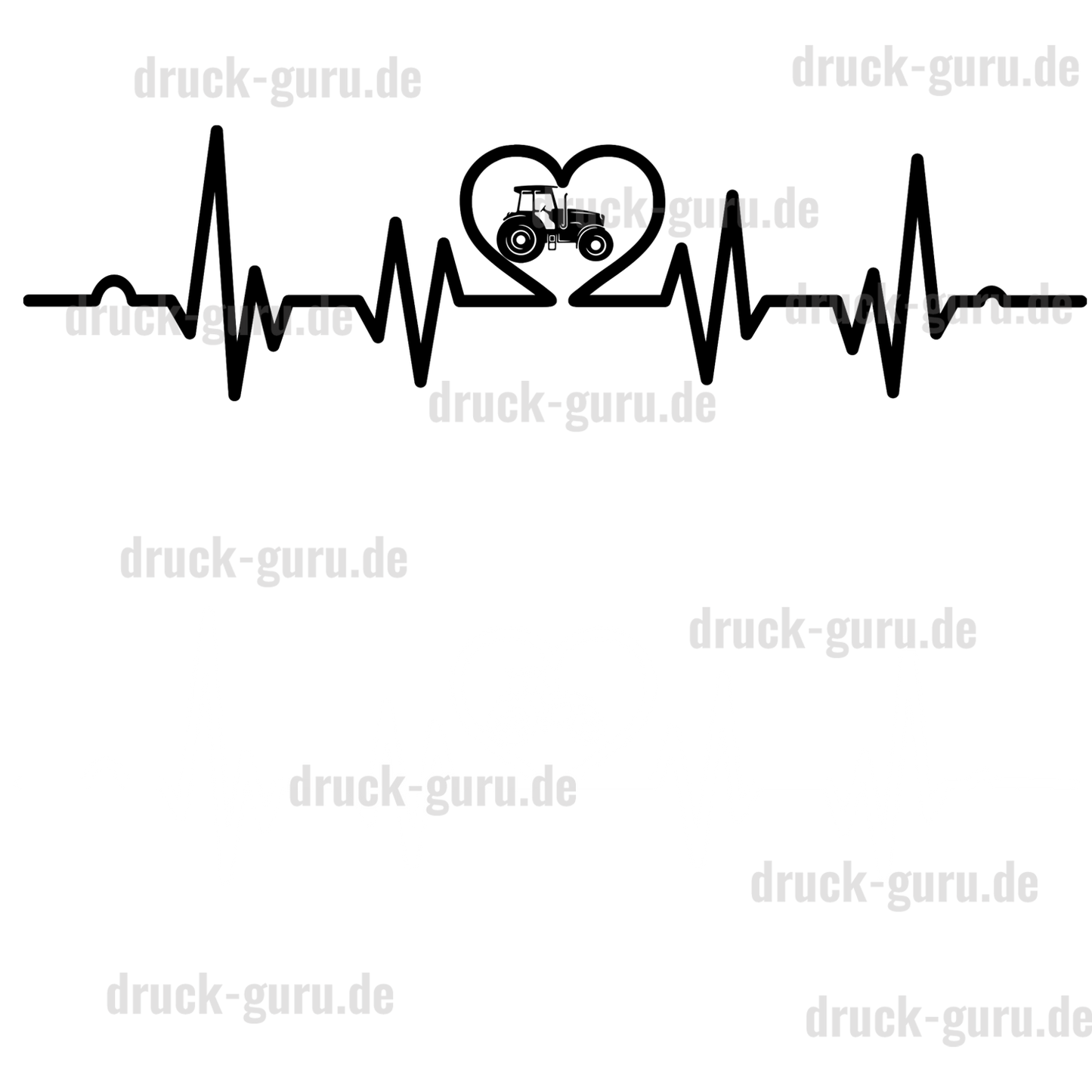 Bügelbild "Heartbeat Traktor" druck-guru