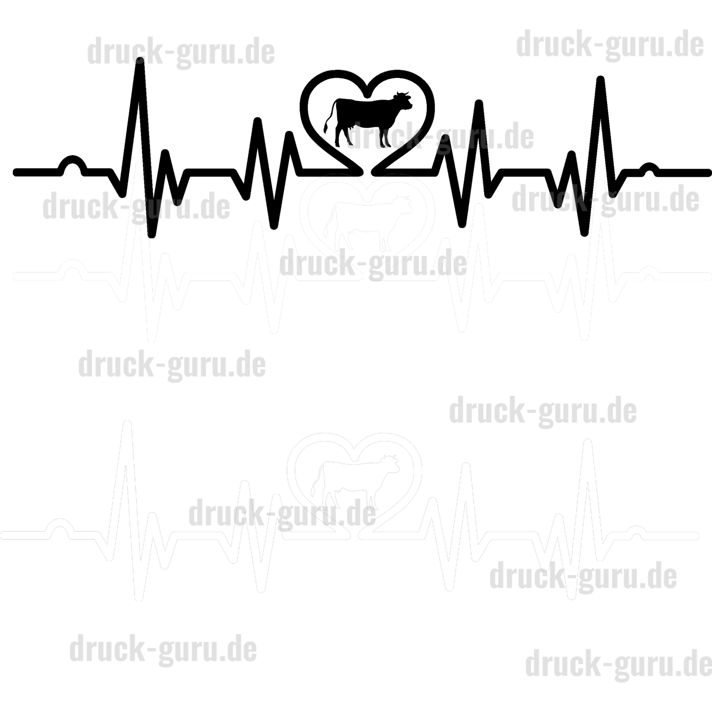 Bügelbild "Heartbeat Kuh Rita" druck-guru