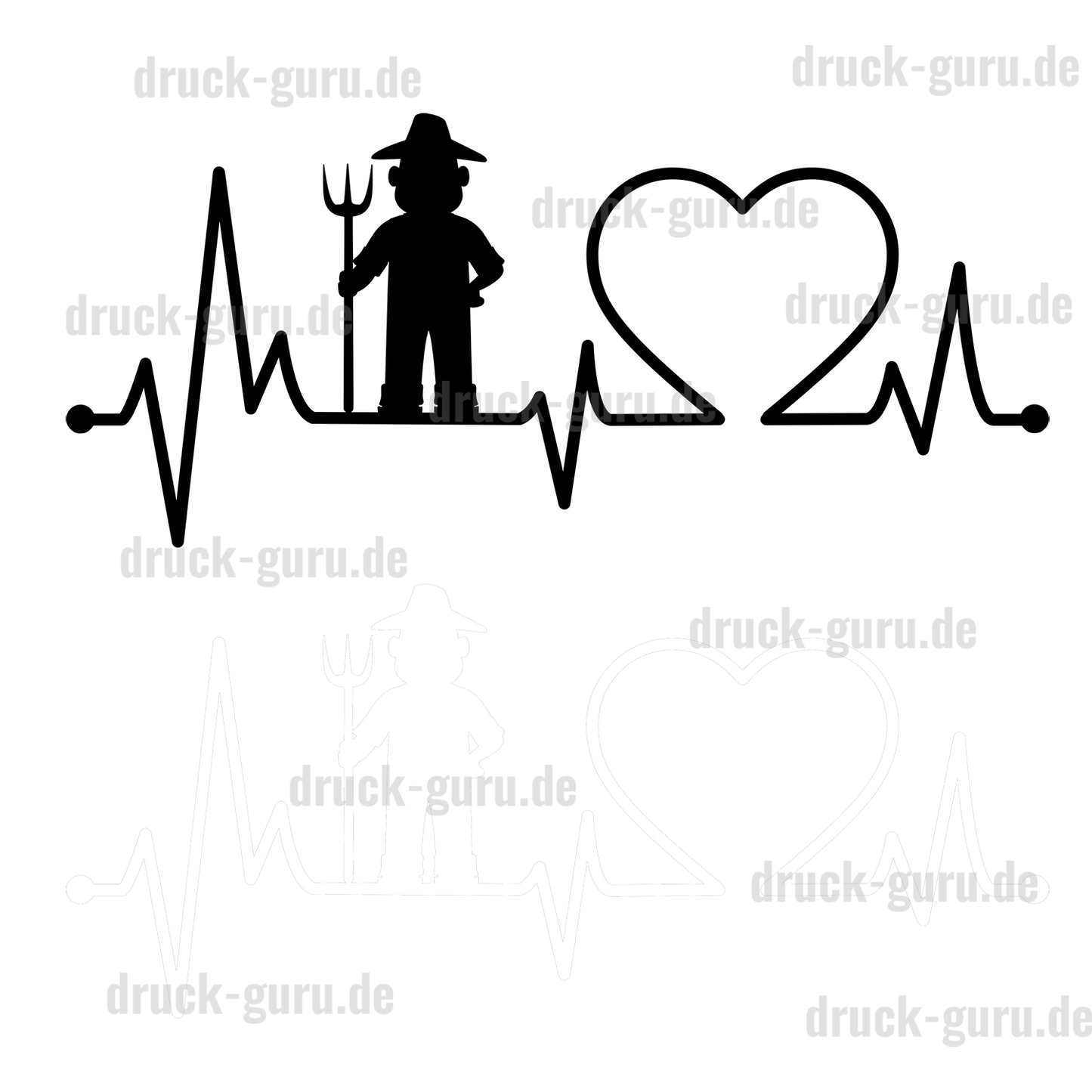 Bügelbild "Heartbeat Bauer Hans" druck-guru