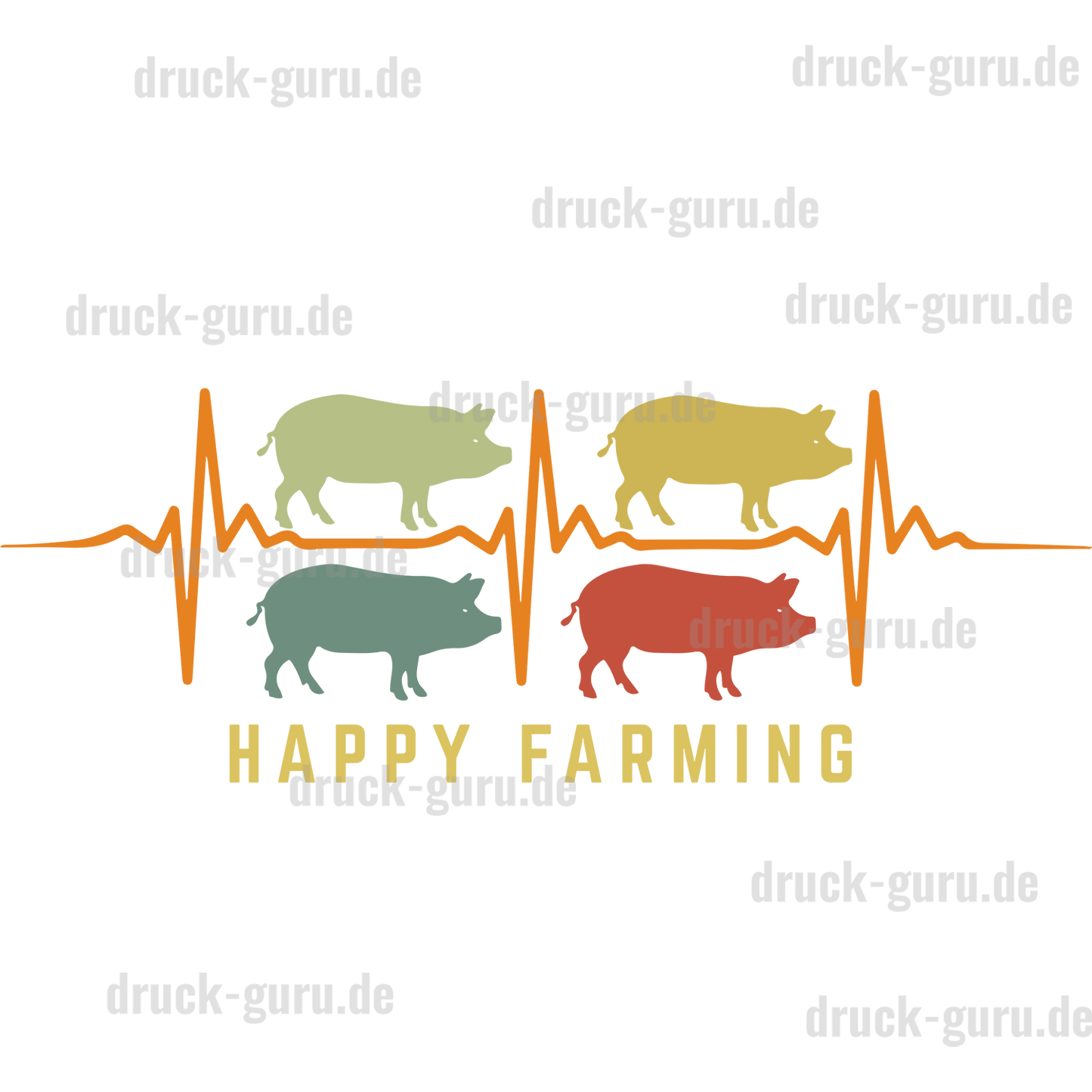 Bügelbild "Heartbeat 4 Pig" druck-guru