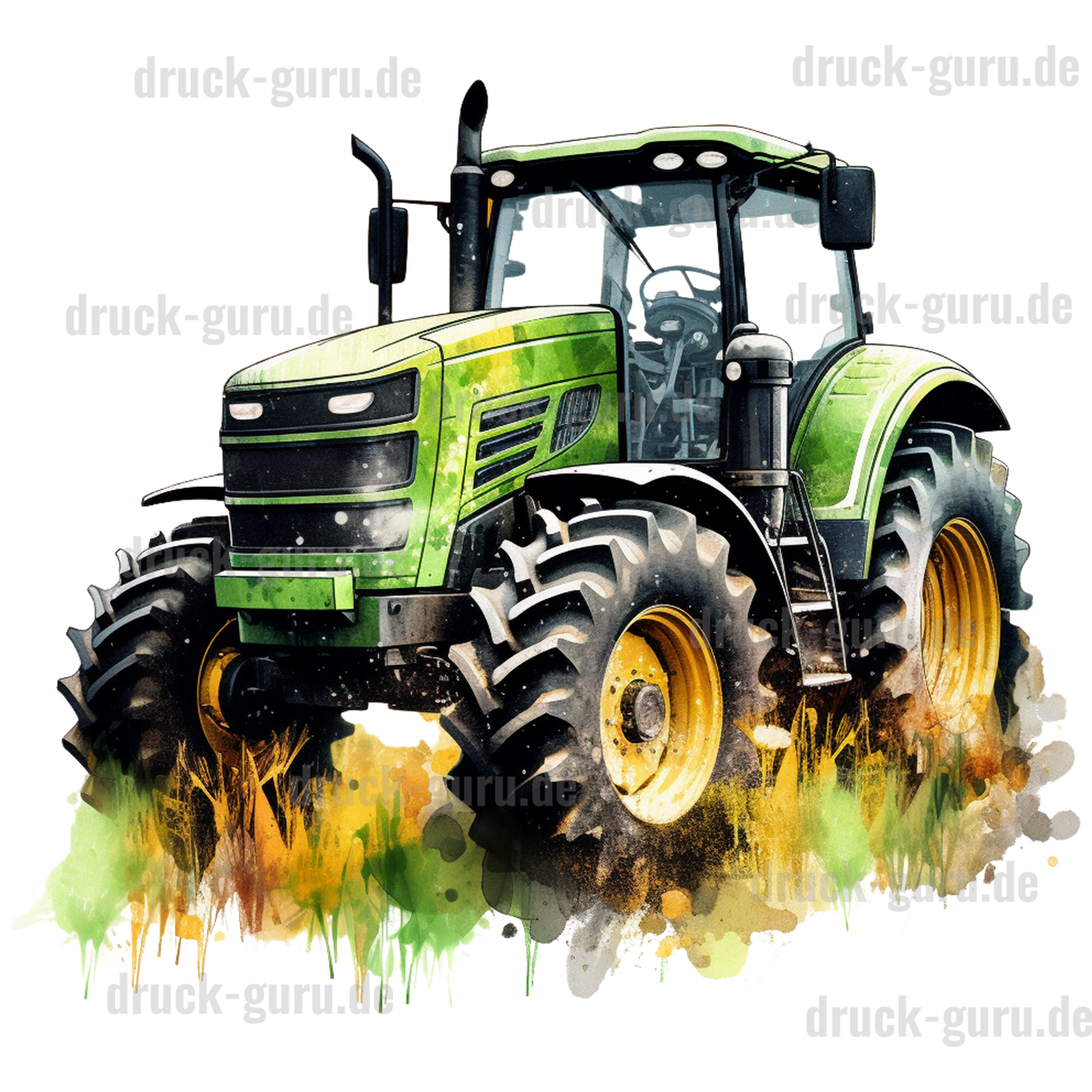 Bügelbild "Traktor Grün-Gelb" druck-guru