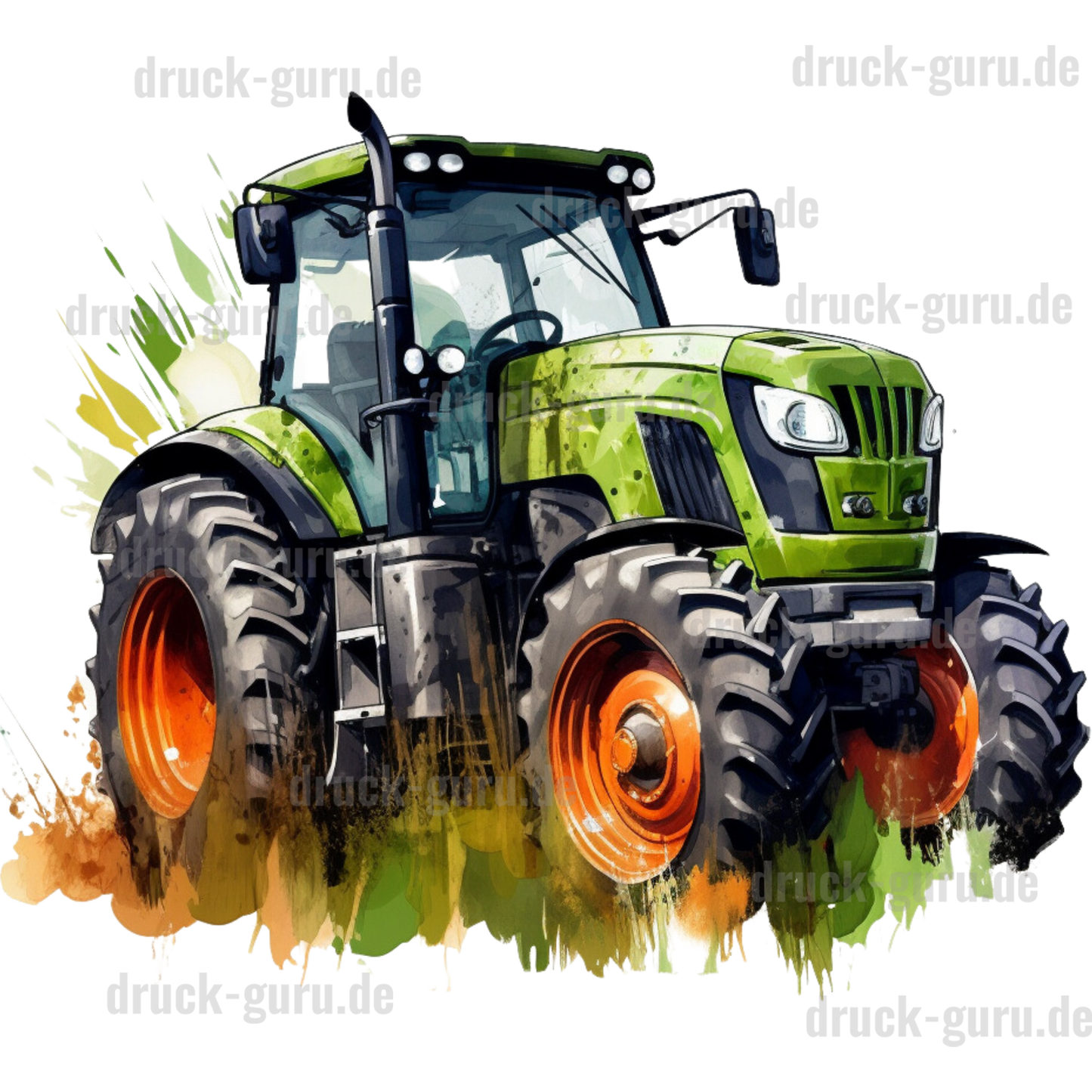 Bügelbild "Traktor Grün-Rot" druck-guru