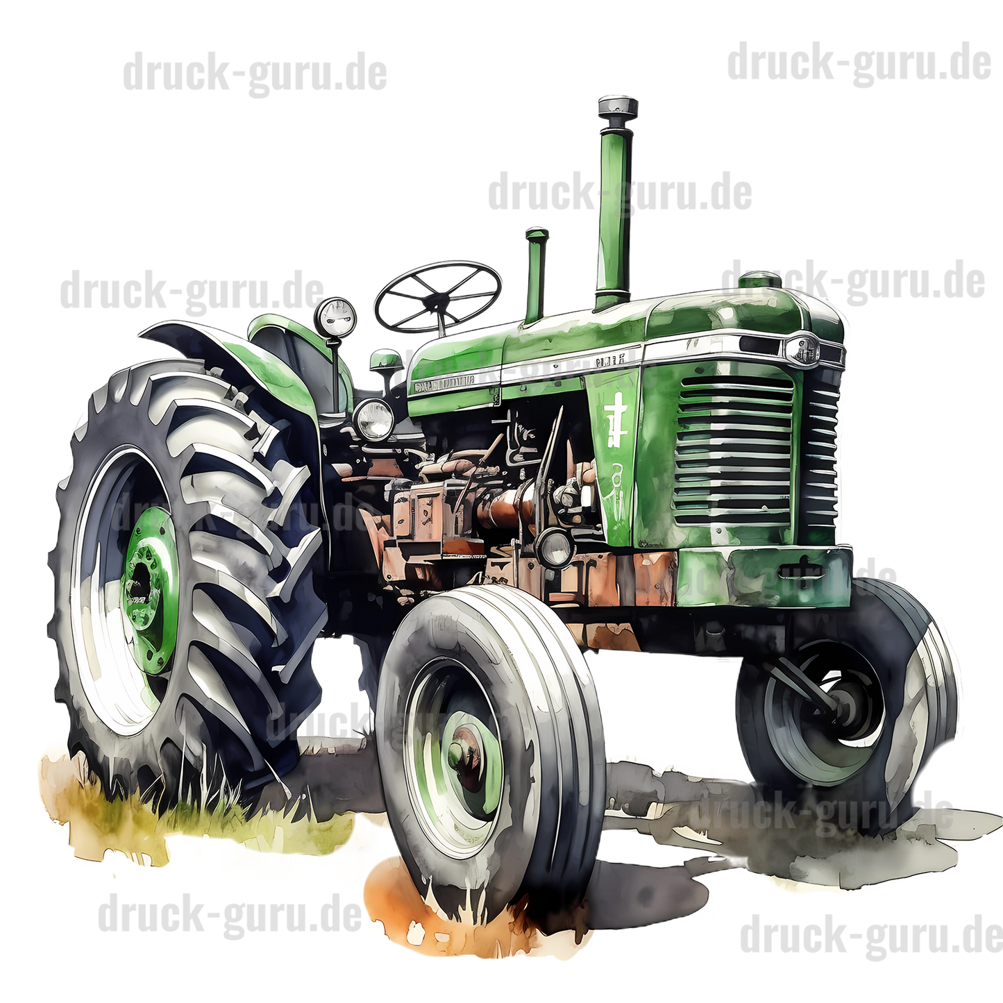 Bügelbild "Traktor Oldtimer Grün" druck-guru