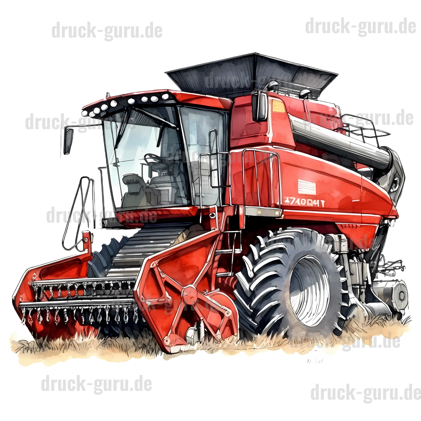 Bügelbild "Mähdrescher Rot" druck-guru