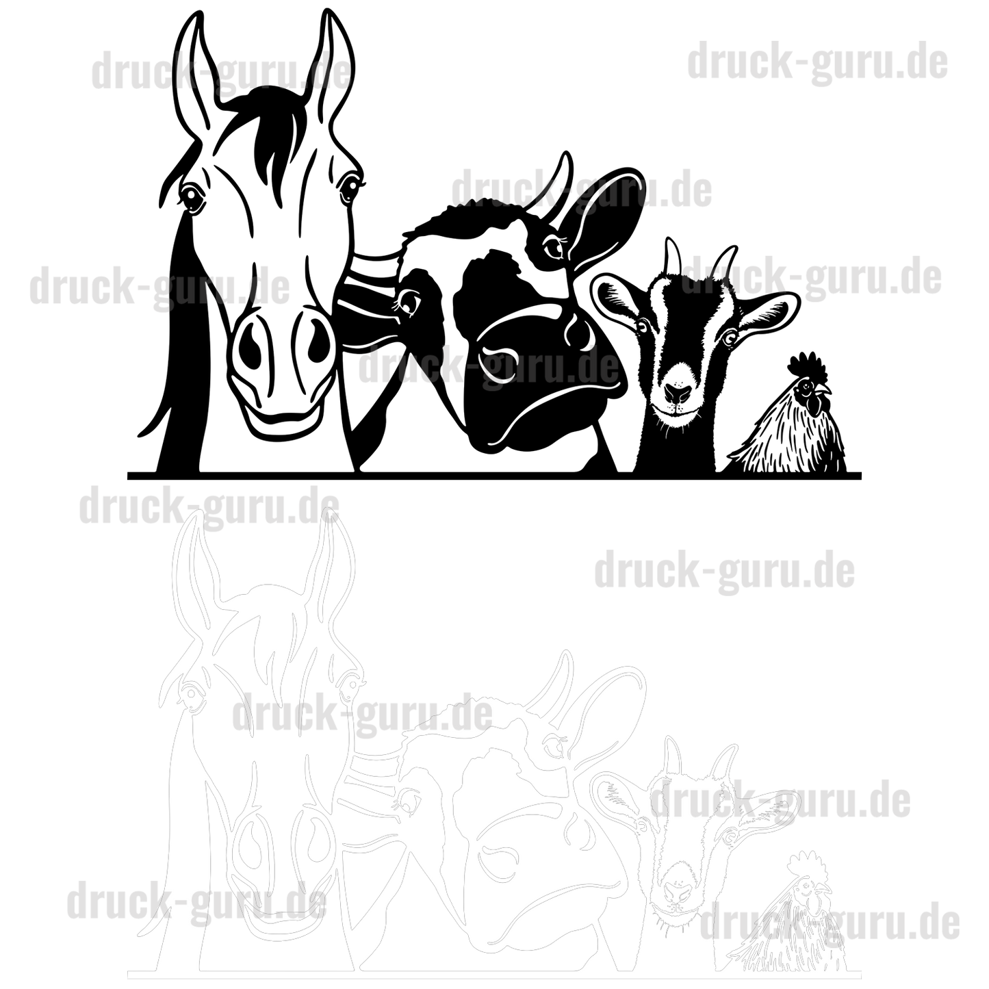 Bügelbild "Tiere auf dem Bauernhof" druck-guru