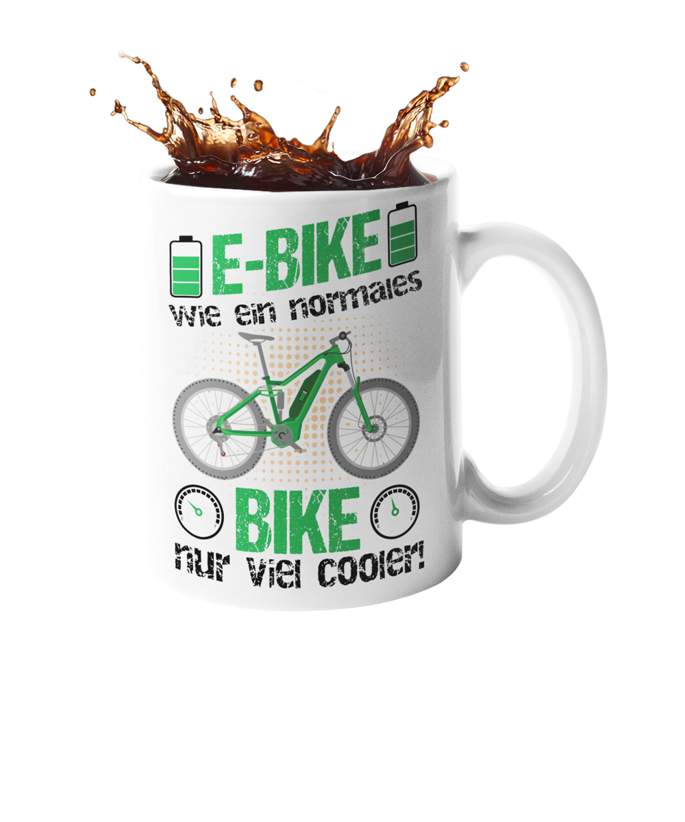 Tasse "E-Bike - Wie ein normales Bike nur viel cooler" Handmade-Lifestyle
