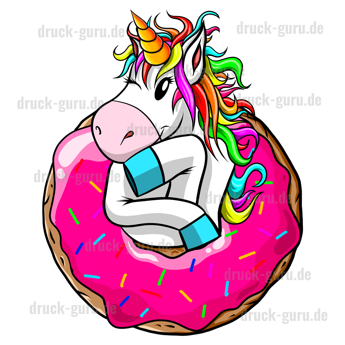 Bügelbild "Einhorn Donat" druck-guru