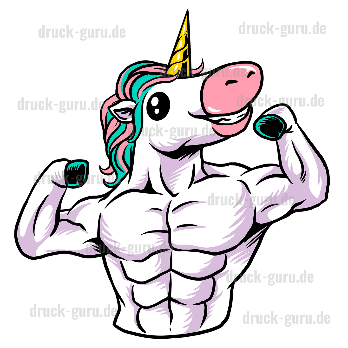 Bügelbild "Einhorn Fitness Emili" druck-guru