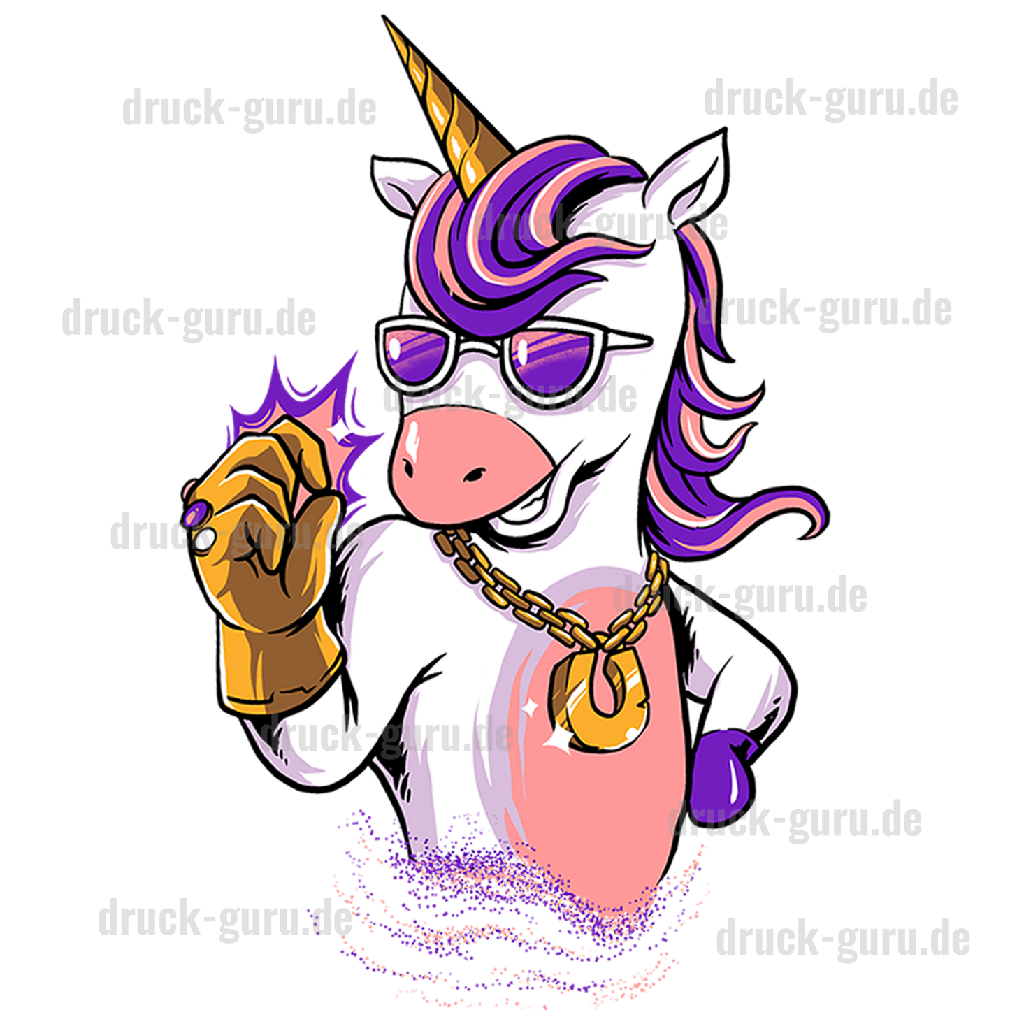 Bügelbild "Einhorn Macho Man" druck-guru
