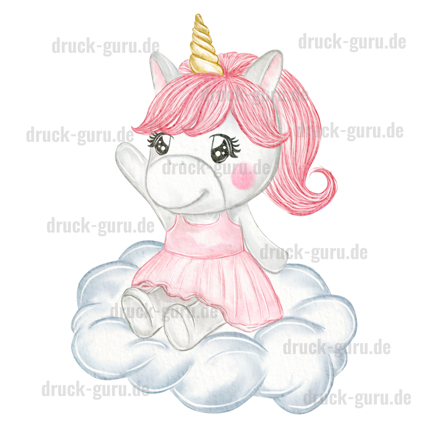 Bügelbild "Einhorn Wolke 7" druck-guru