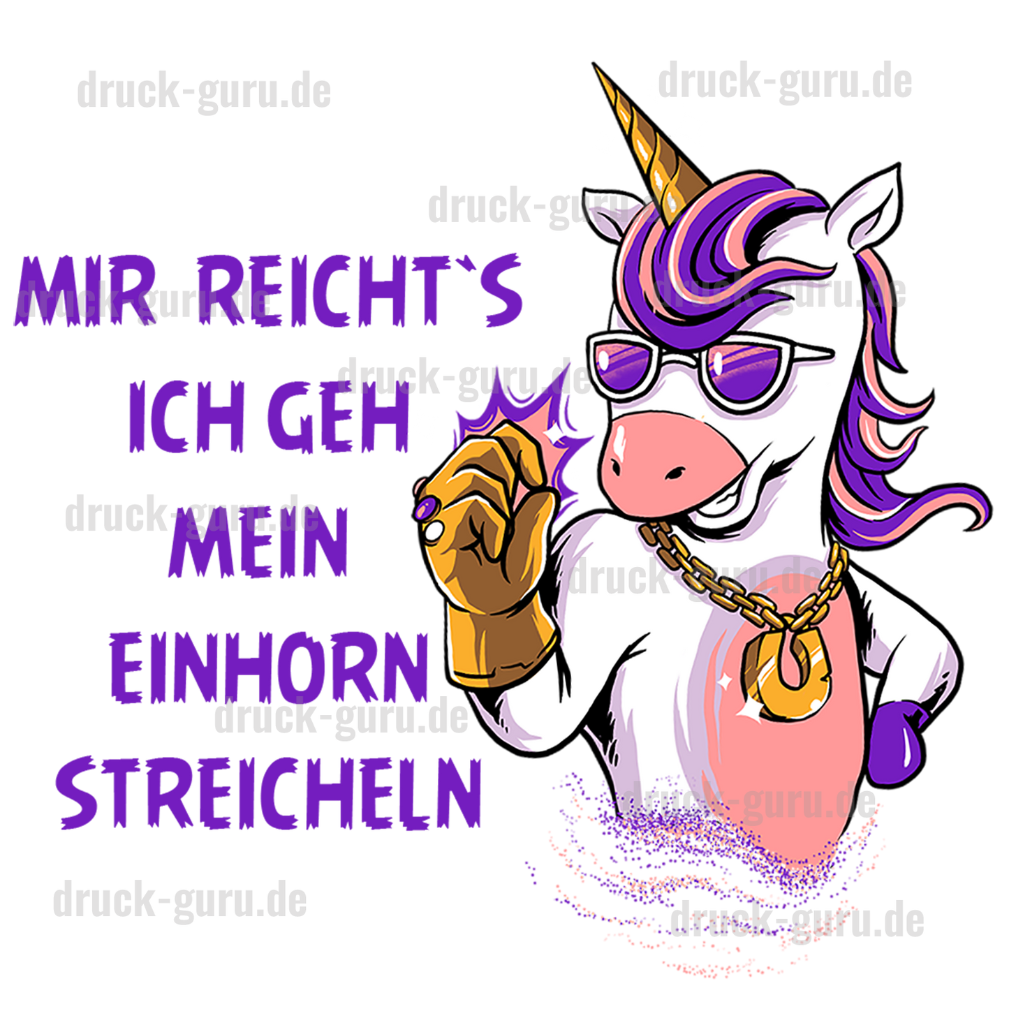 Bügelbild "Einhorn streicheln" druck-guru
