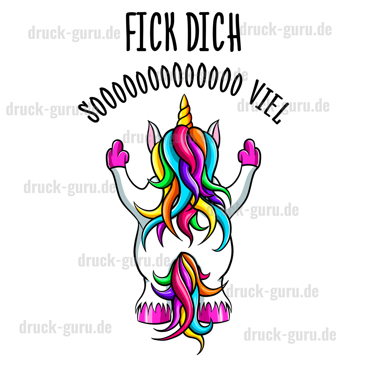 Bügelbild "Einhorn sooo viel" druck-guru