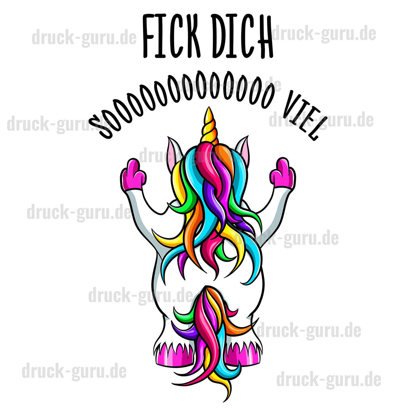 Bügelbild "Einhorn sooo viel" druck-guru
