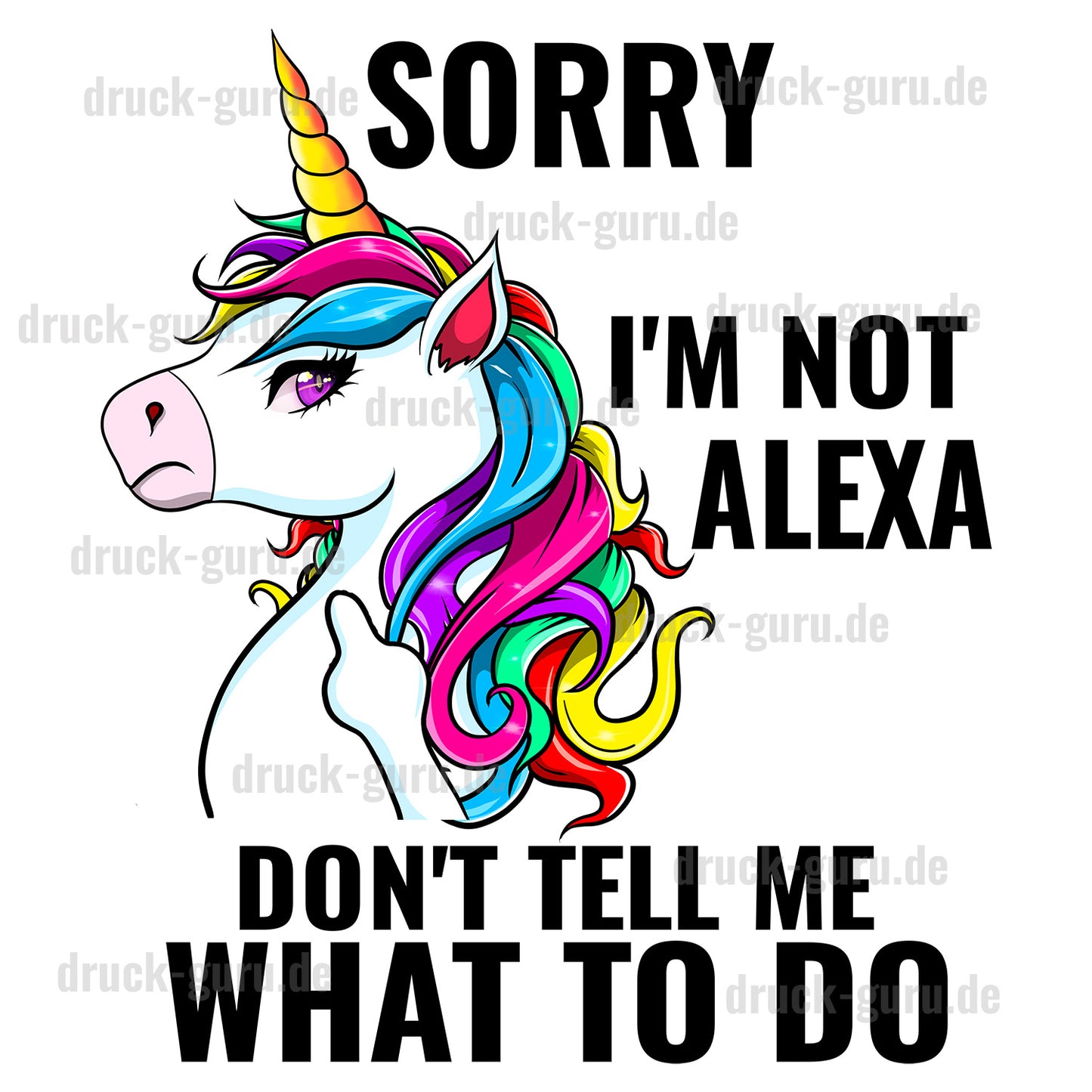 Bügelbild "Einhorn Alexa" druck-guru