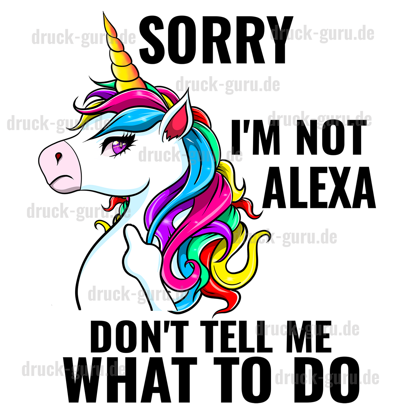Bügelbild "Einhorn Alexa" druck-guru