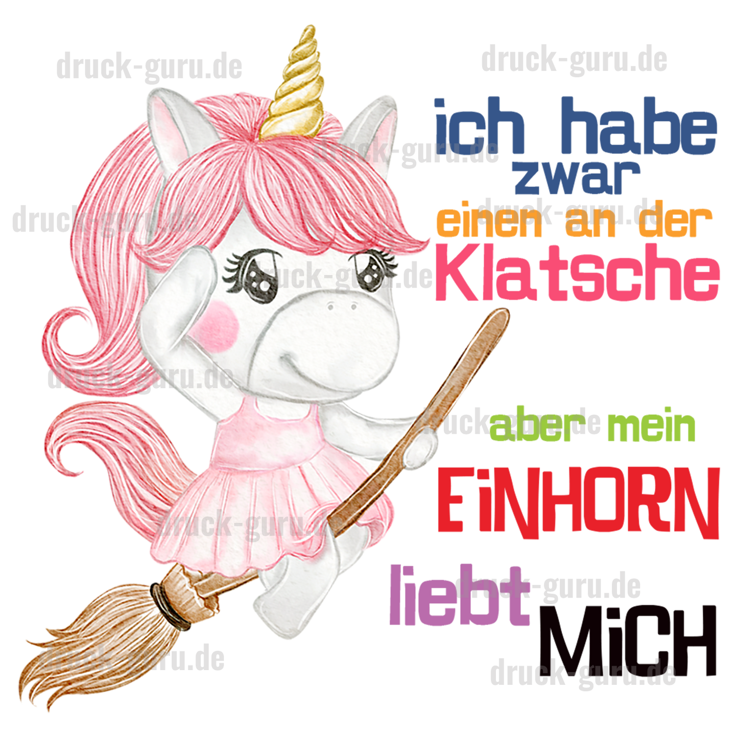 Bügelbild "Einhorn Klatsche" druck-guru