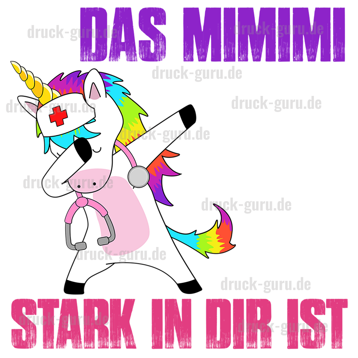 Bügelbild "Einhorn Mimimi" druck-guru