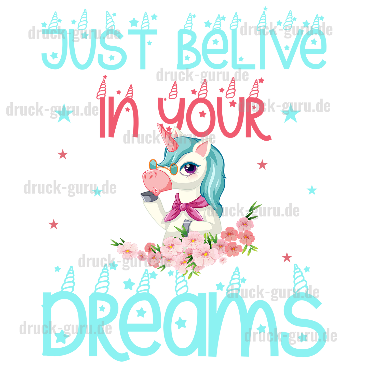 Kopie von Bügelbild "Einhorn Dreams" druck-guru