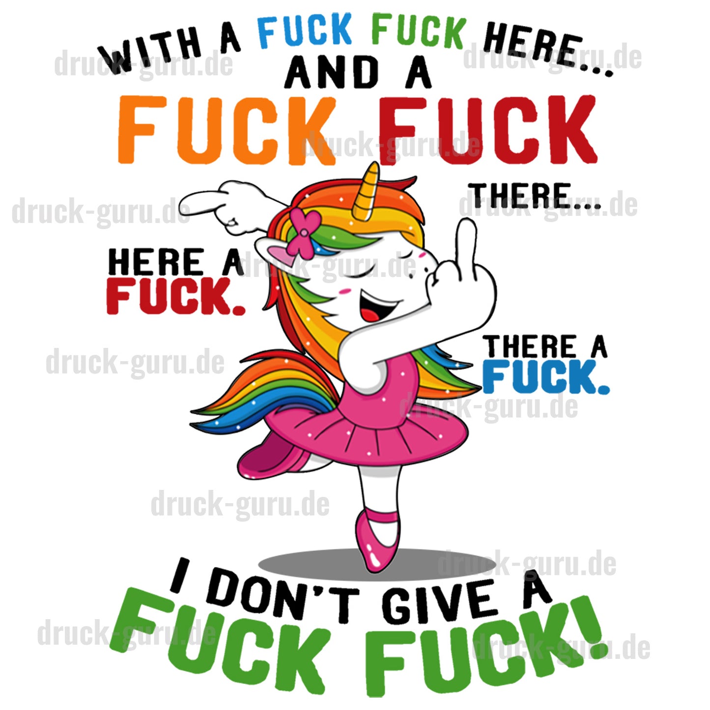 Bügelbild "Einhorn F...." druck-guru