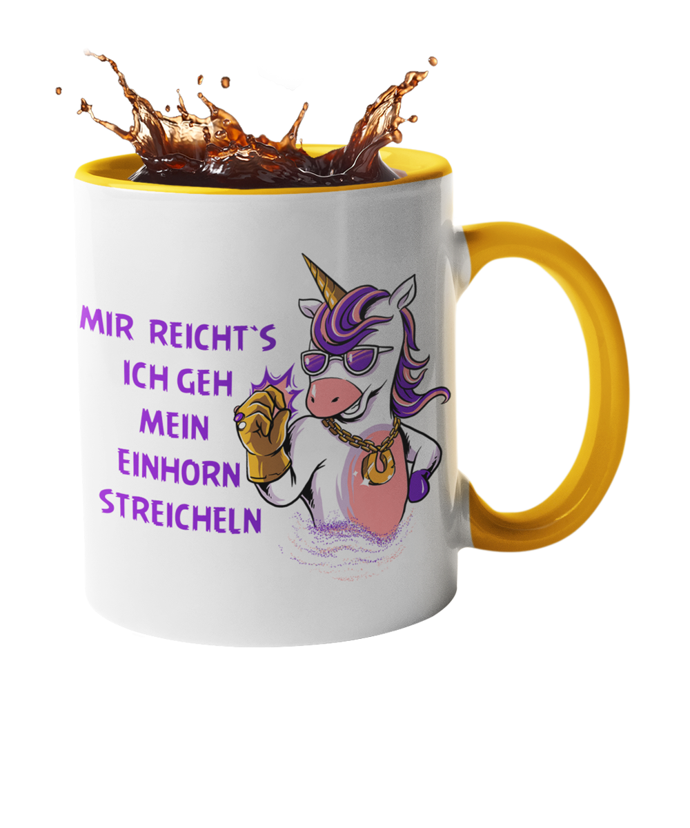 Tasse Einhorn mit Spruch "Mein Einhorn streicheln" Handmade-Lifestyle