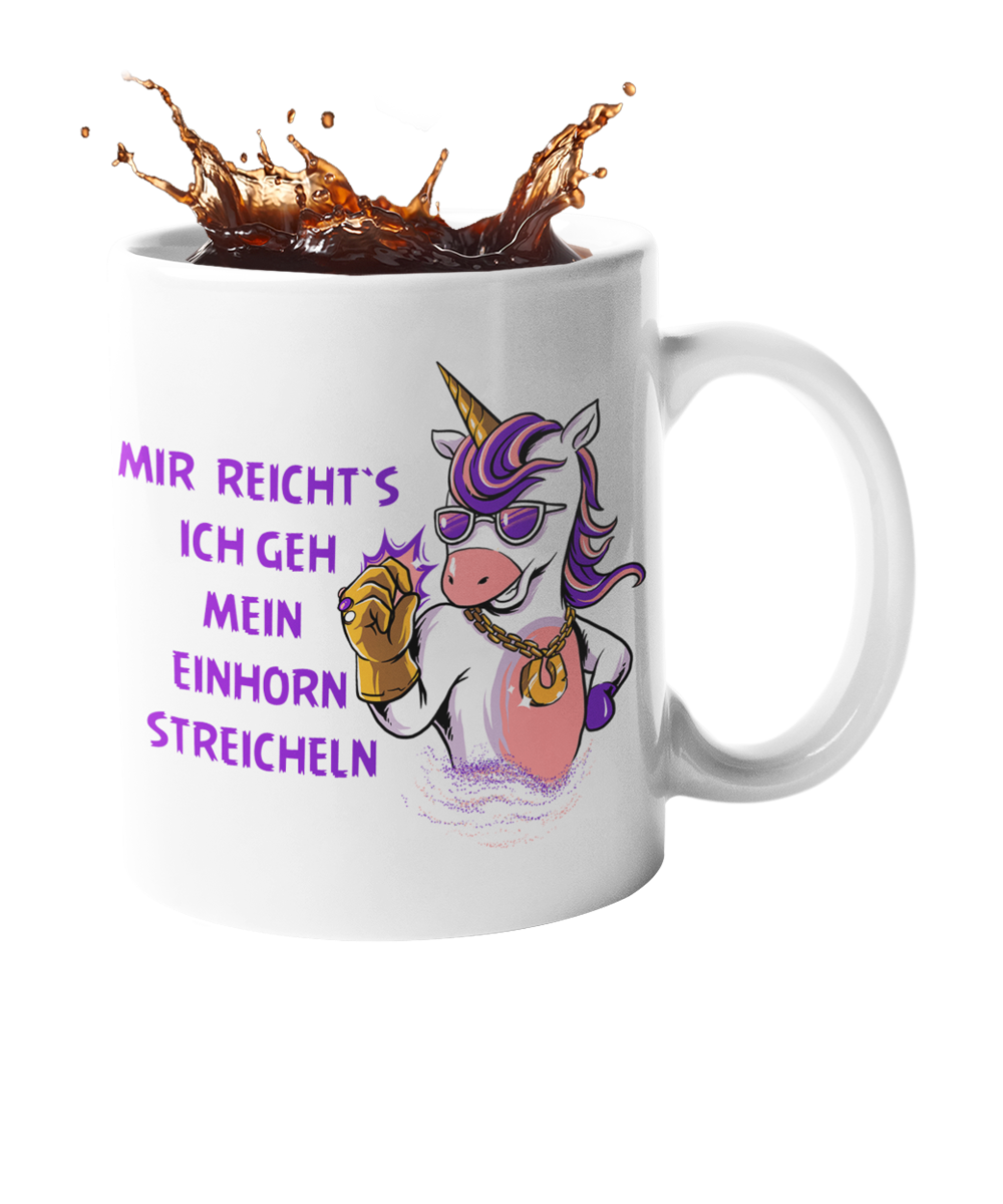 Tasse Einhorn mit Spruch "Mein Einhorn streicheln" Handmade-Lifestyle