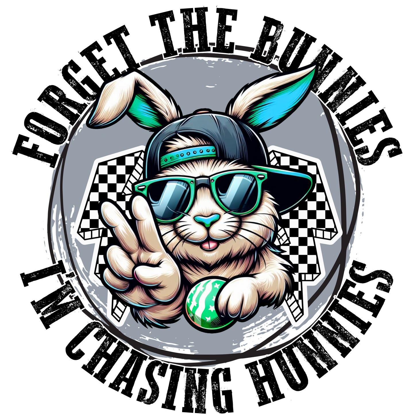 Bügelbild "Forget the Bunnies" druck-guru
