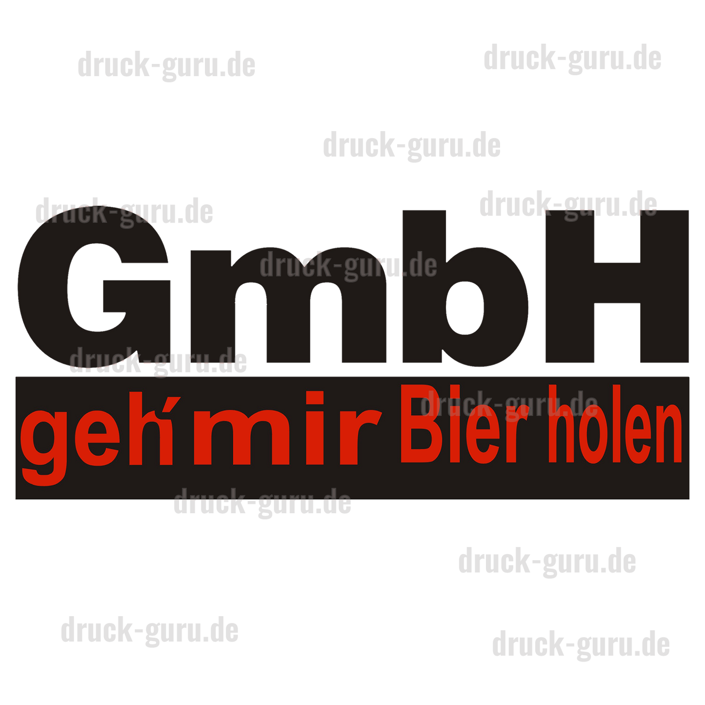 Bügelbild "GmbH" - schwarz druck-guru