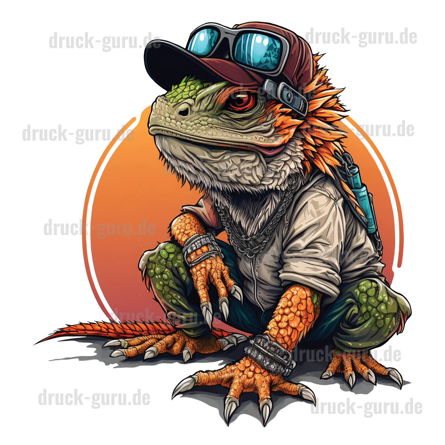 Bügelbild "Graffiti Echse" druck-guru