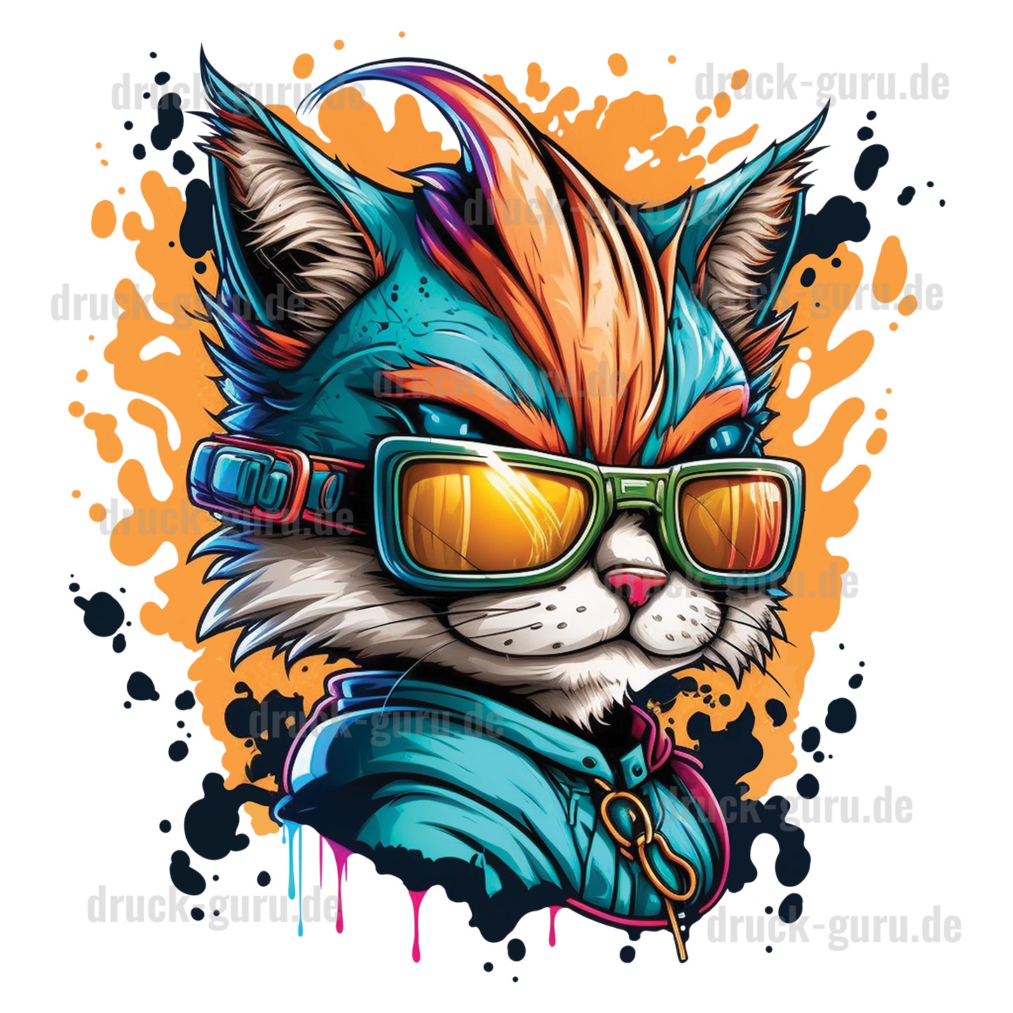 Bügelbild "Graffiti Cat" druck-guru