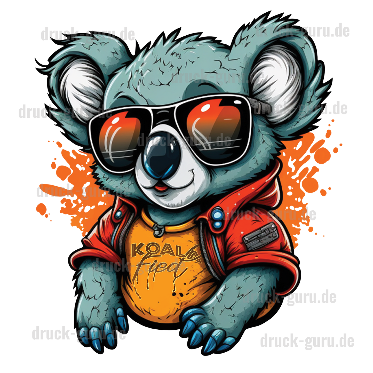 Bügelbild "Graffiti Koala Fied" druck-guru