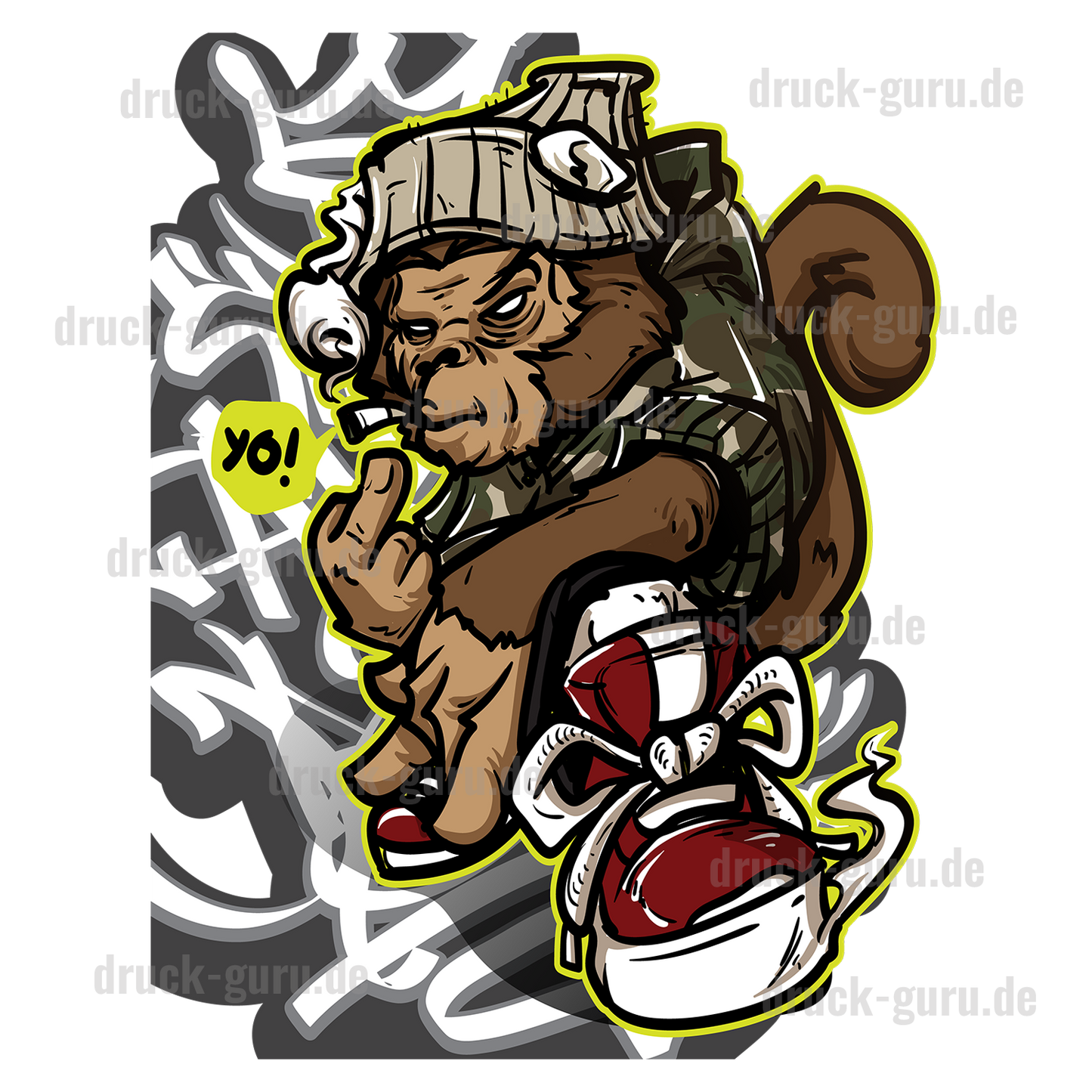 Bügelbild "Graffiti Yo Five" druck-guru