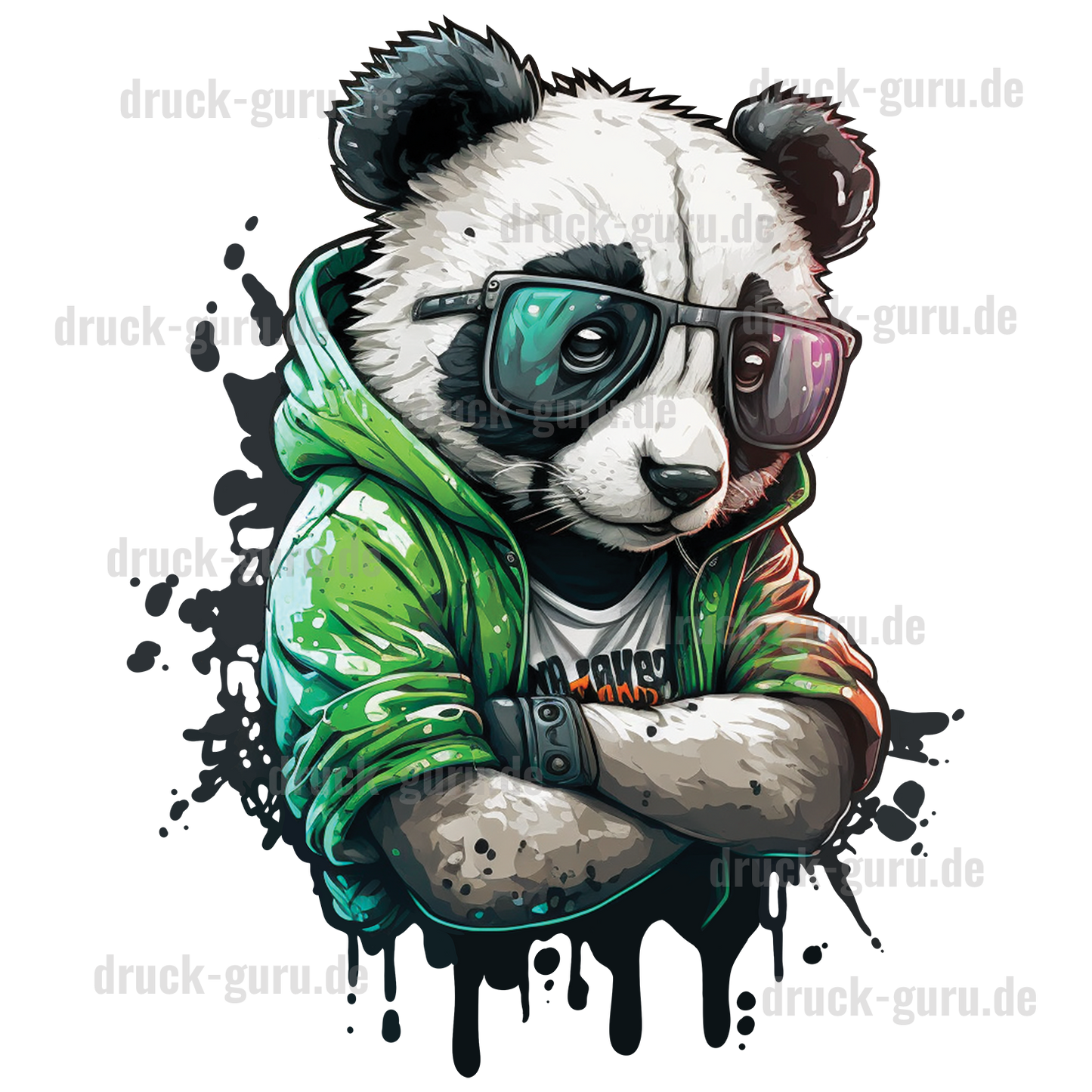 Bügelbild "Graffiti Panda Cody" druck-guru