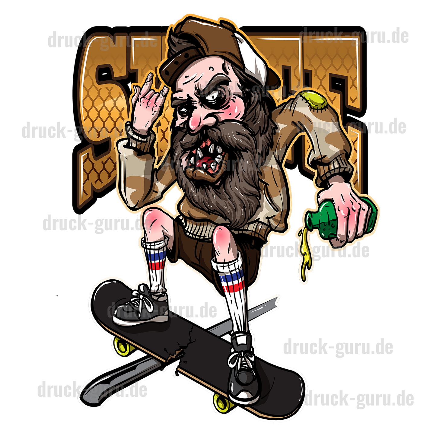 Bügelbild "Graffiti Skate Wily" druck-guru
