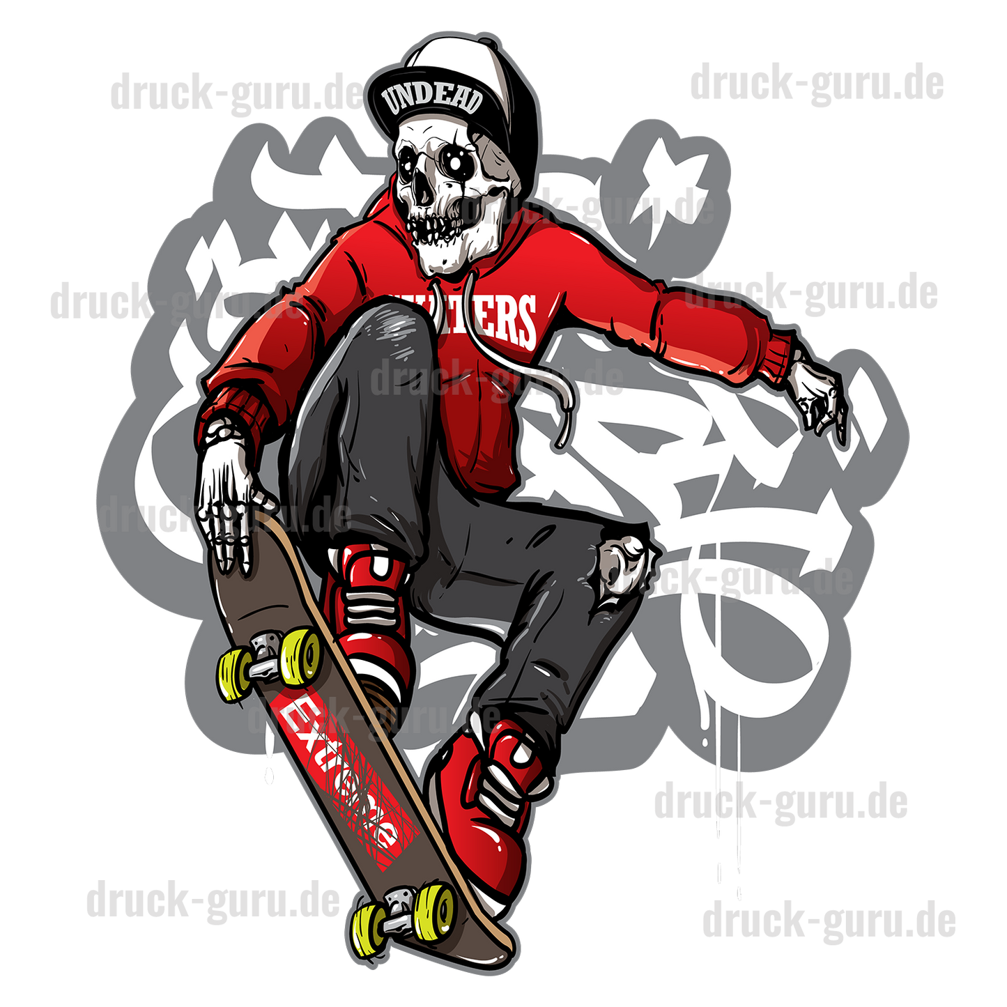 Bügelbild "Graffiti Undead Skate " druck-guru