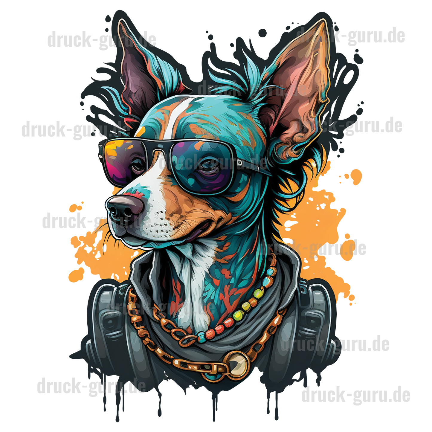 Grafik "Graffiti Dog Jonson " Test druck-guru