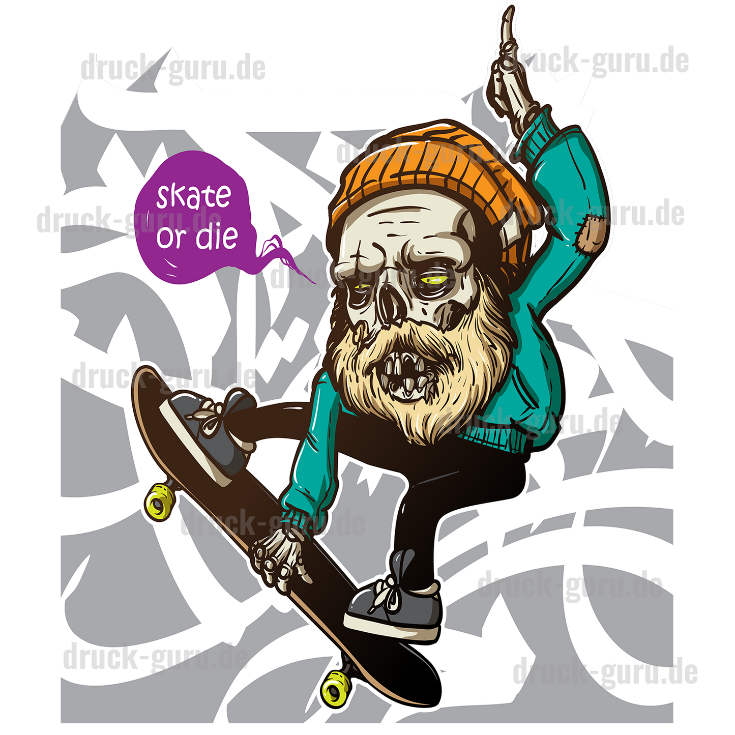 Bügelbild "Graffiti Wily Skate " druck-guru