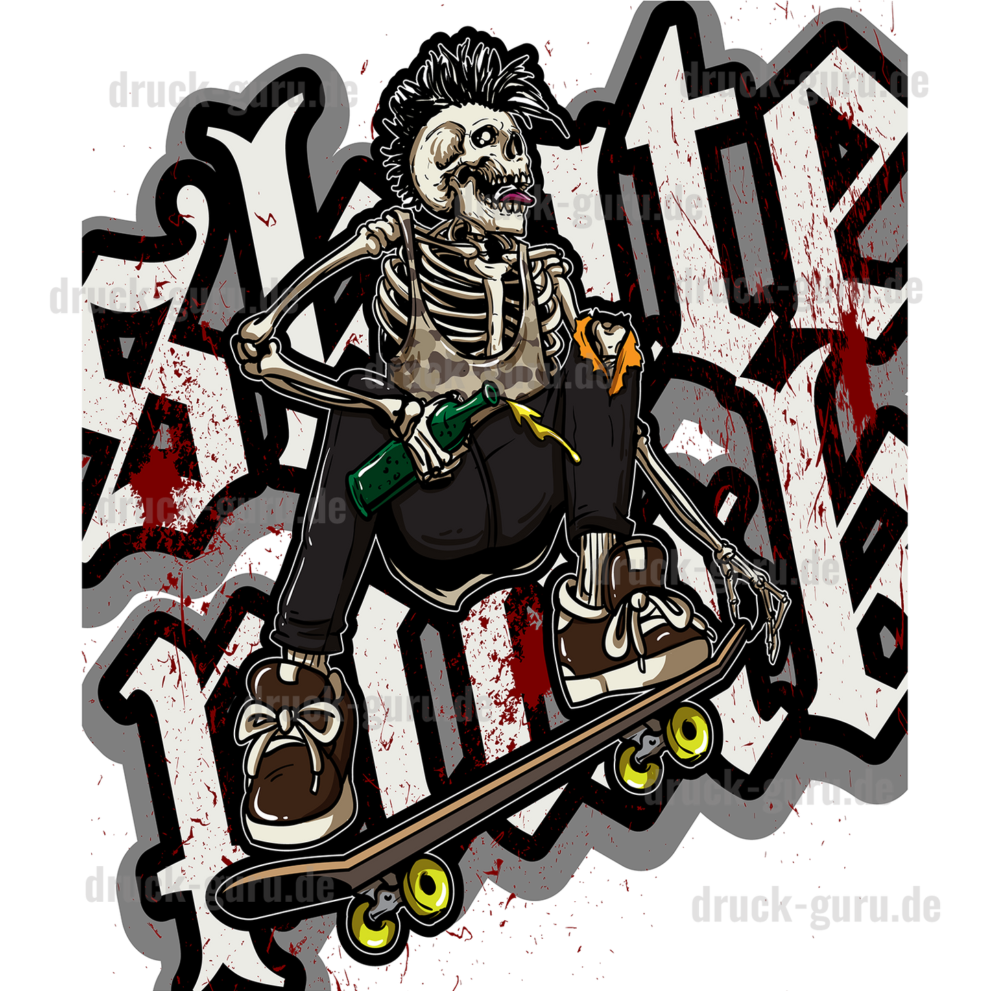 Bügelbild "Graffiti Skate Skull " druck-guru