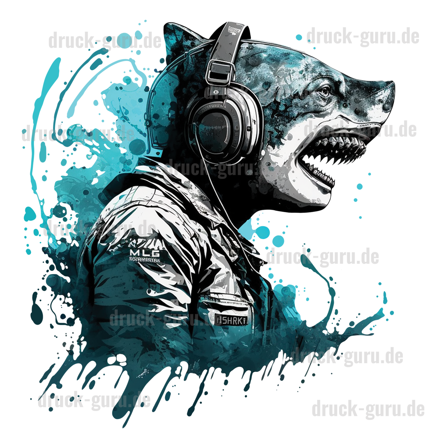 Bügelbild "Graffiti MLG Shark" druck-guru