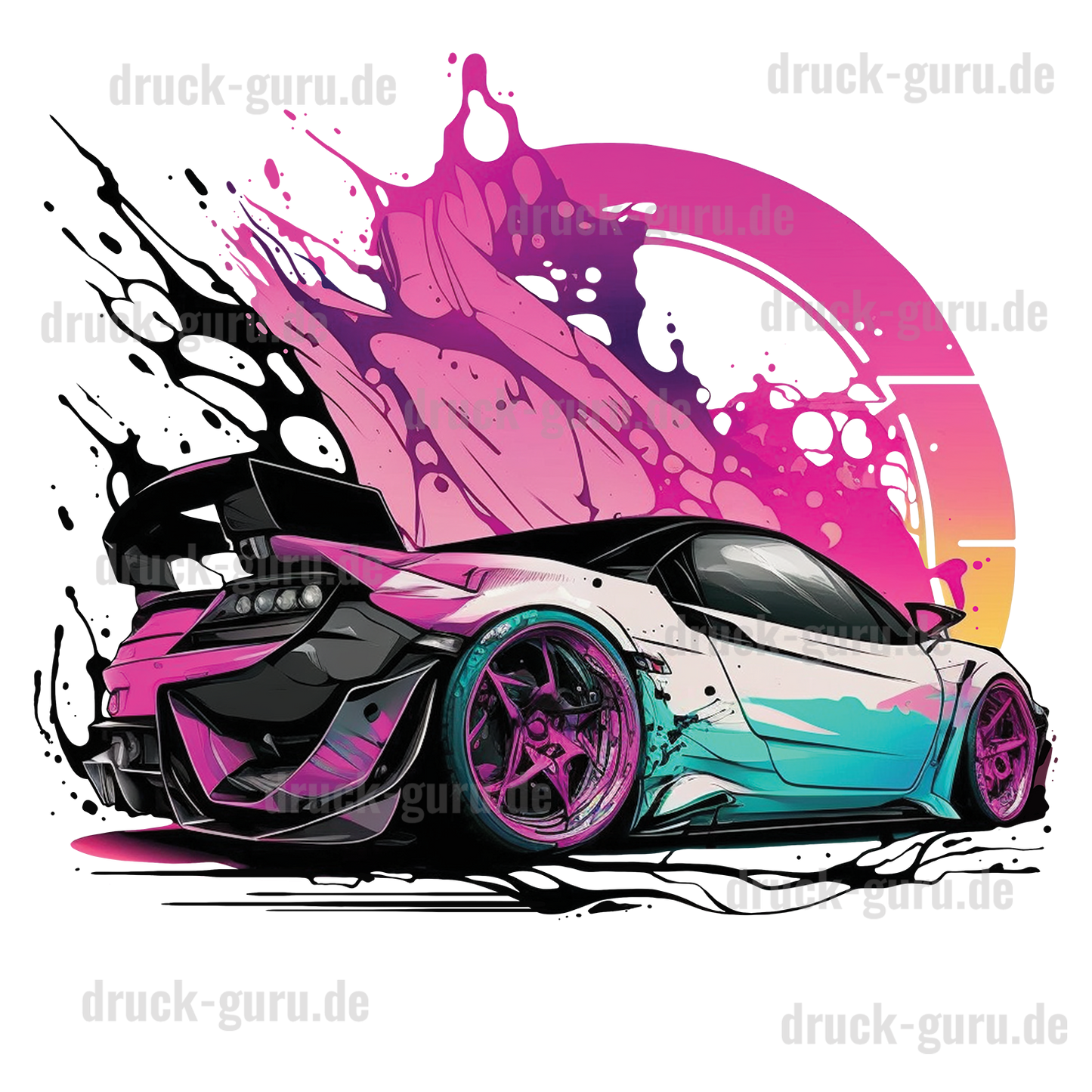 Bügelbild "Graffiti Pink Car" druck-guru