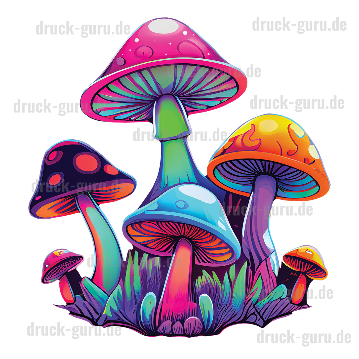 Bügelbild "Graffiti Pink Mushroom" druck-guru