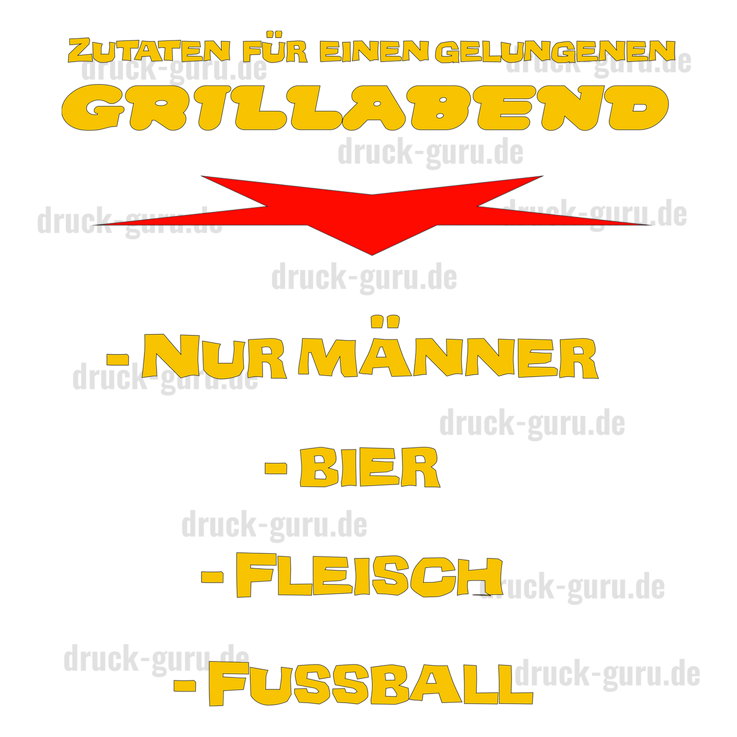 Bügelbild "Zutaten für Grillabend" druck-guru